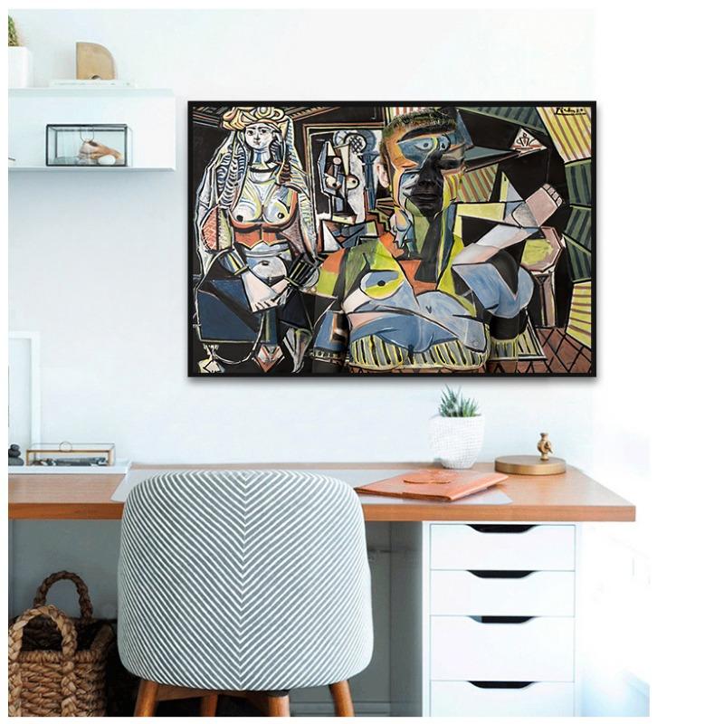 Women Of Algiers by Pablo Picasso Posters and Prints Oil Painting On Canvas Wall Art Picture for Living Room Cuadros Decoration