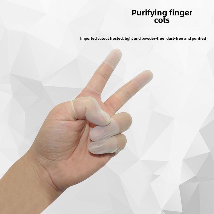 Ultratunna Transparenta Frostade Fingerskydd - Engångs, Puderfria Gummi Fingerskydd