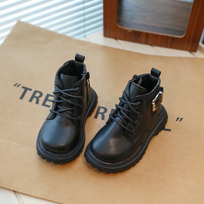 Girls' Stylish Leather Martin Boots - Autumn/Winter 2026 Collection, British-Inspired Medium and Large Children's Fashion Boots