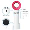 Portable Handheld Bladeless Fan With Led Indicators 360 Degrees 3 Speeds Mini Cooling Fan