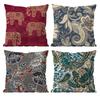 Art Sari Fabric Pillow Case Anti-dustmite Pillowcase Invisible zipper silky short plush Sofa cushion cover