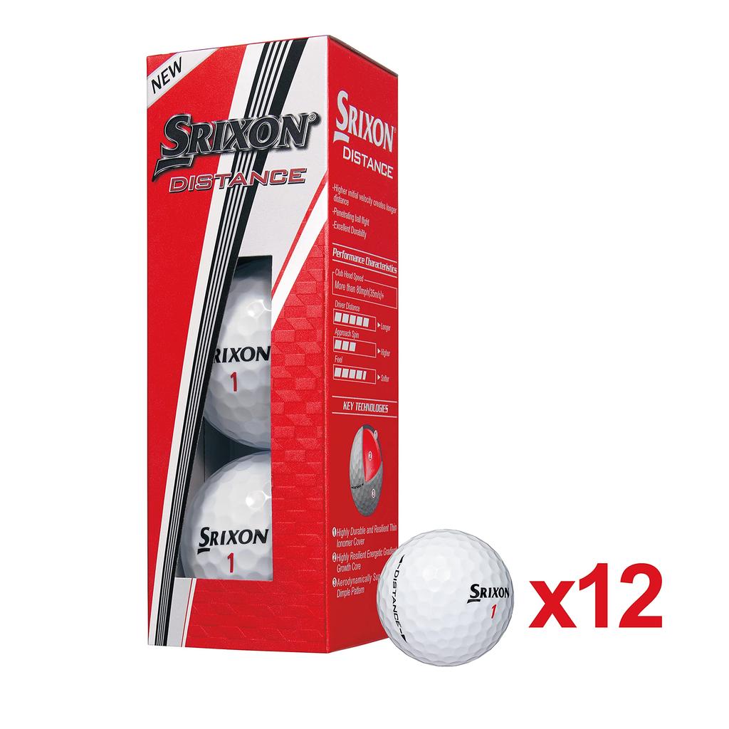 Srixon Distance Golf Soft 1 Dozen Balls, White, (2017/18 Version)