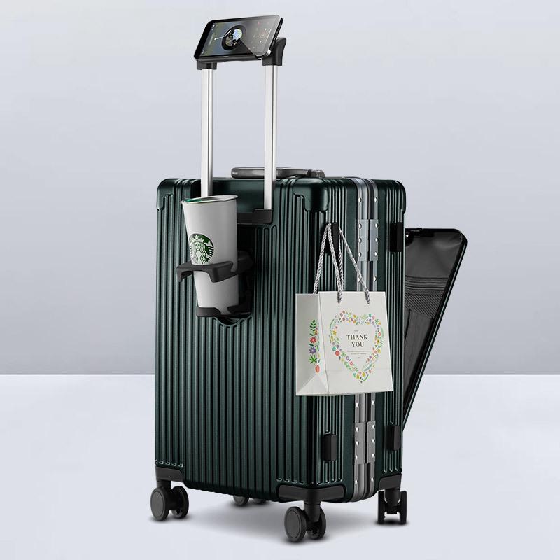 Multi-Purpose Business Trolley Suitcase with Laptop Compartment and Cup Holder