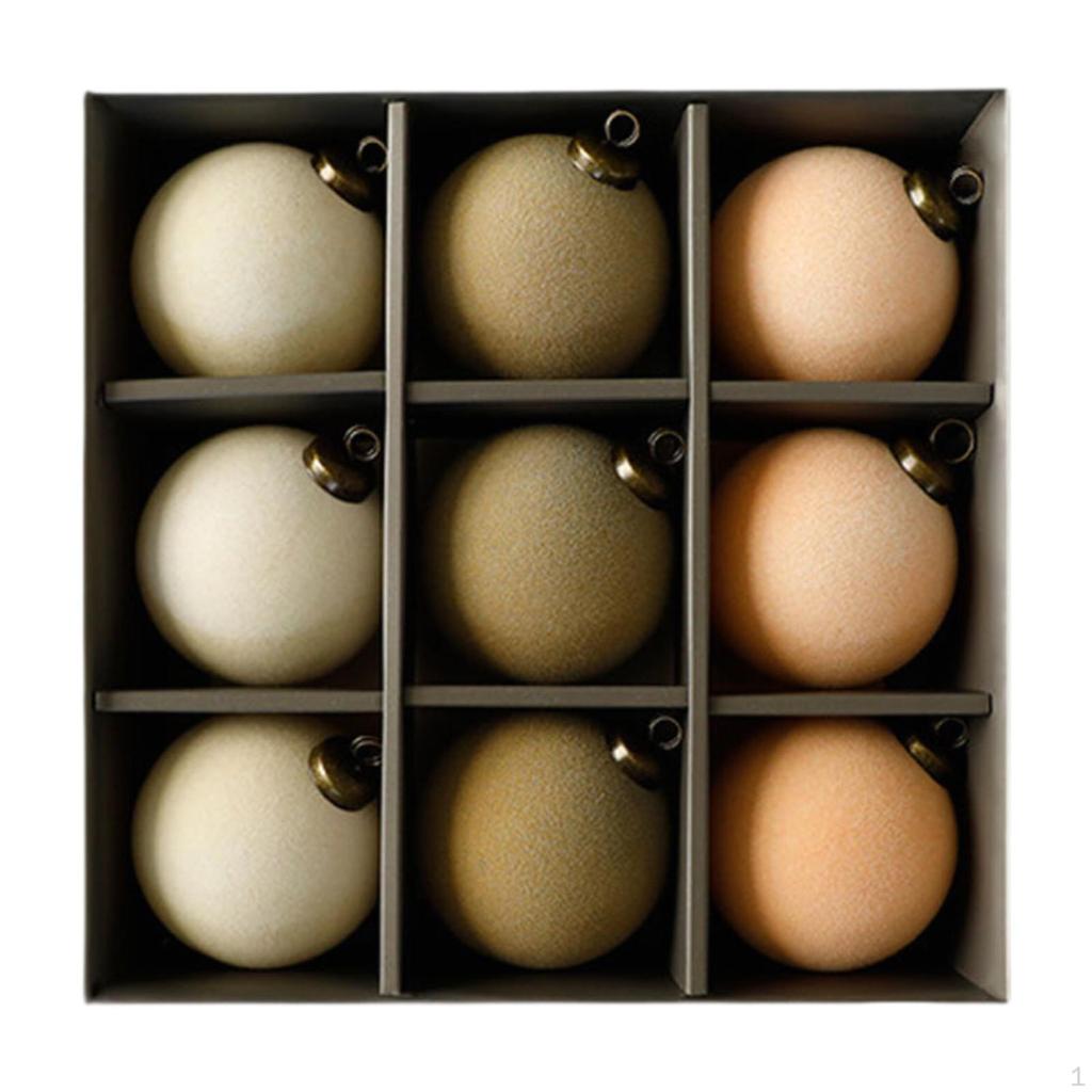 9 Piece Set of Christmas Tree Ornaments for Holiday Decor