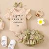 Nuovo Outfit Estivo Stile Fatina Abbigliamento per Bambini Tuta con Pantaloncini Set Abbigliamento Estivo Floreale Dolce Piccola Principessa