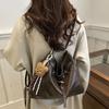 Fashion New Design Buckle Shoulder Bag Solid Color Leather Vintage Tote Bag Large Capacity Crossbody Women Backapck Handbags