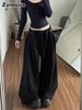 Korean Style White Casual Wide-Leg Women's Pants Autumn Winter New Arrivals Oversized Lazy Pants for Petite Straight-Leg Long Pants