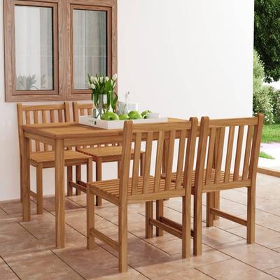 Vidaxl 5-Cz. Garden Furniture Set, Solid Teak Wood