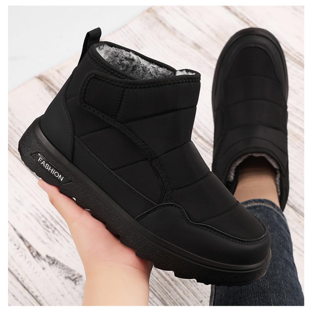 Men's Shoes with Plush and Thick Cotton Boots, Winter New Style with Plush Lining, Outdoor One Foot Casual Walking Snow Boots