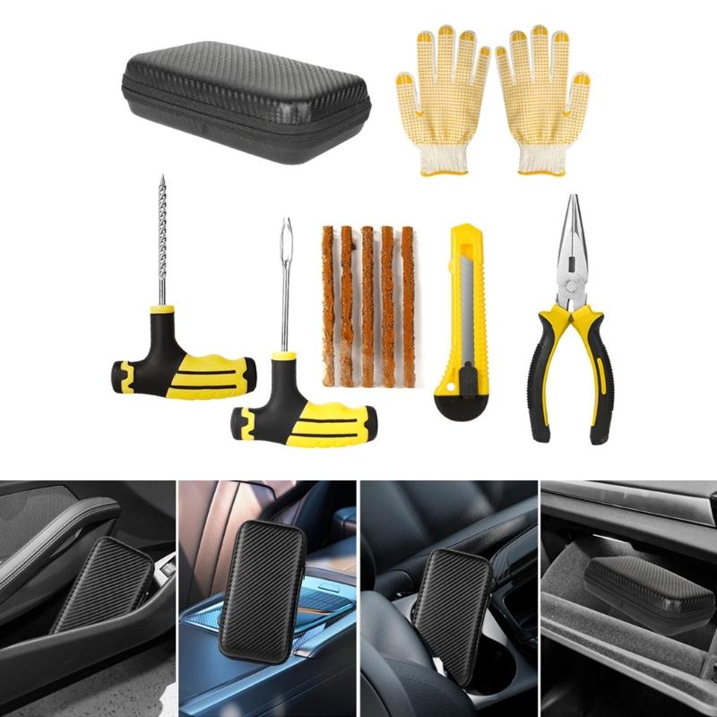 Car Bike Motorbike Tire Repair Kit Studding Tool Set Tubeless Tyre Puncture