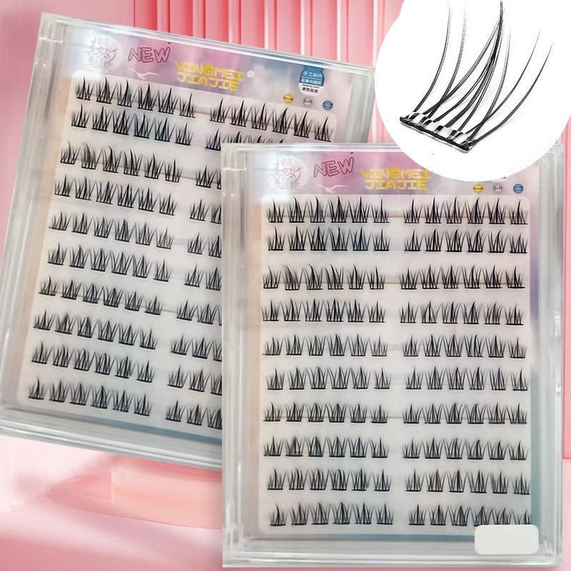 10 Filas/Caja Belleza de Pestañas Pestañas en Grupo para Ojos Pestañas Individuales DIY Estilo Coreano Cosplay Fibra Artificial Negro