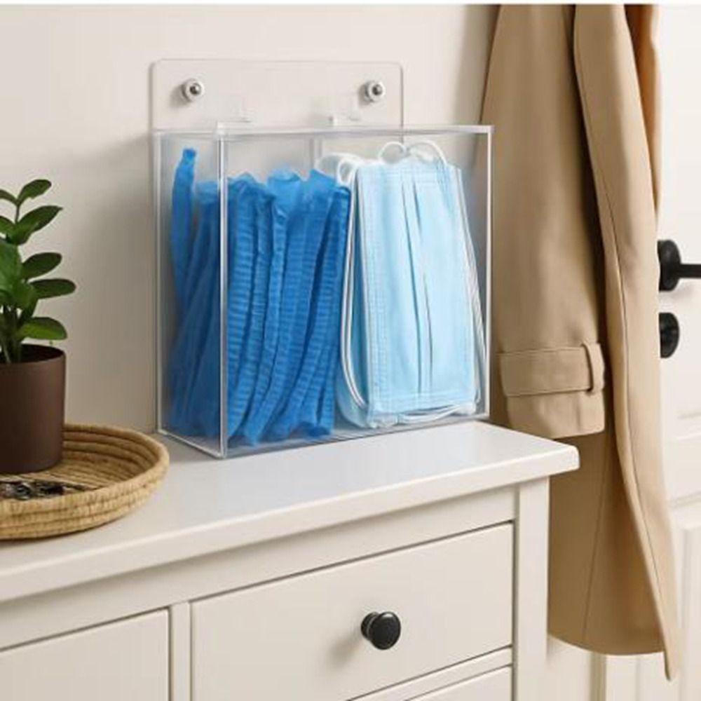 Transparent Glove Storage Box Wall Mounted Mask Storage Box Gloves Dispenser Box  Bathroom
