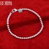 925 Sterling Silver 4mm Bead 16-23cm Bracelet Wedding Jewelry
