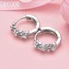 925 Sterling Silver AAA Zircon Pierced Earrings Wedding Jewelry