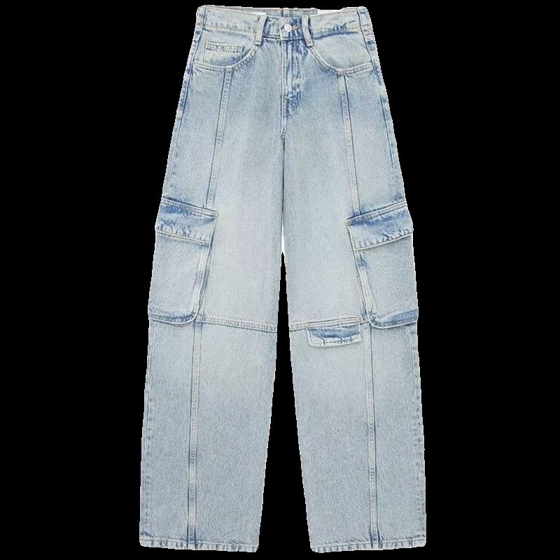 Fashion Style 2024 Spring/Summer New Arrival Women's Clothing Slim Looking Easiest for Match Overalls Mid Waist Denim Pants 4730030