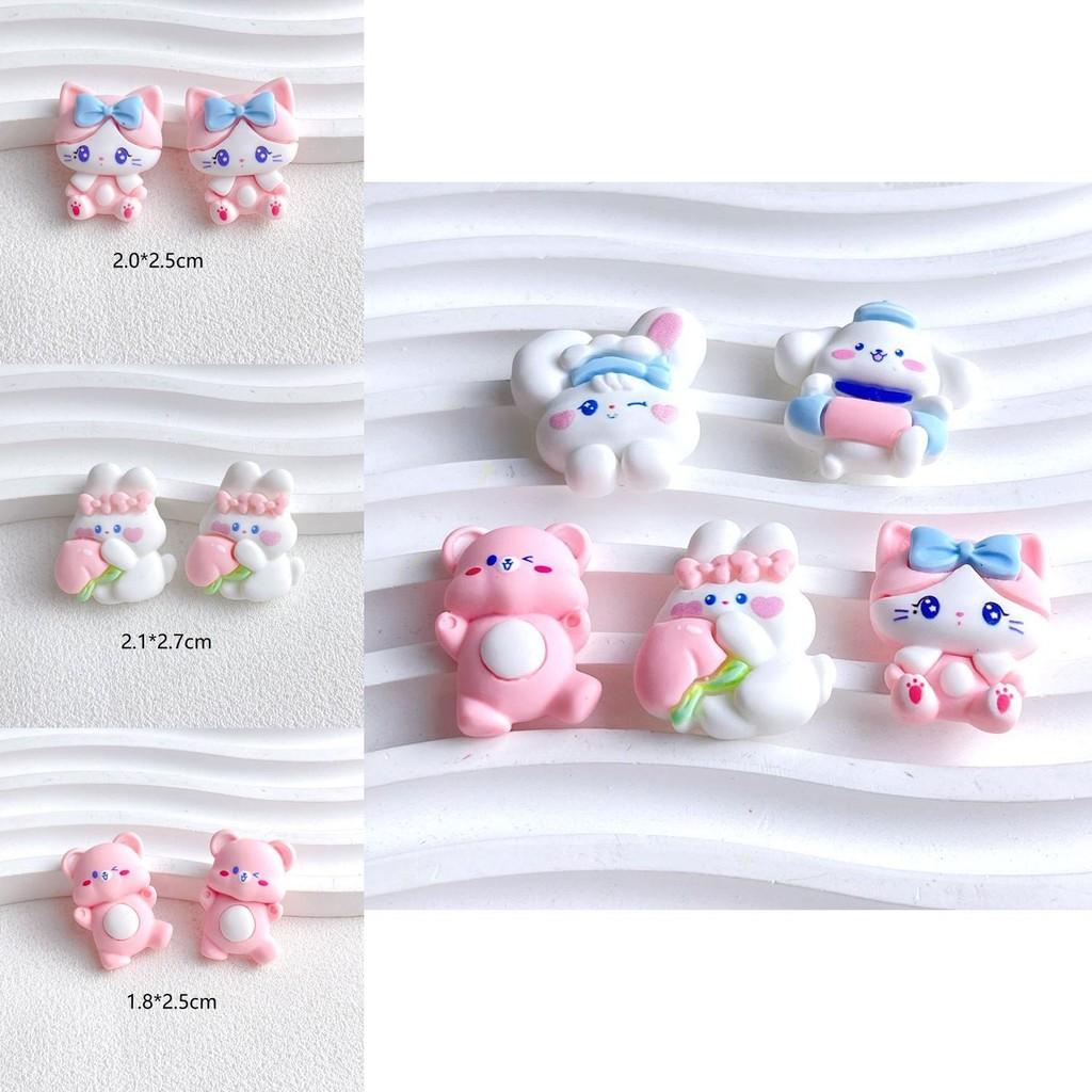 Cartoon Animal Resin Accessories For Diy Crafts Cream Gel Hairpin Phone Cover Cute Fridge Magnet