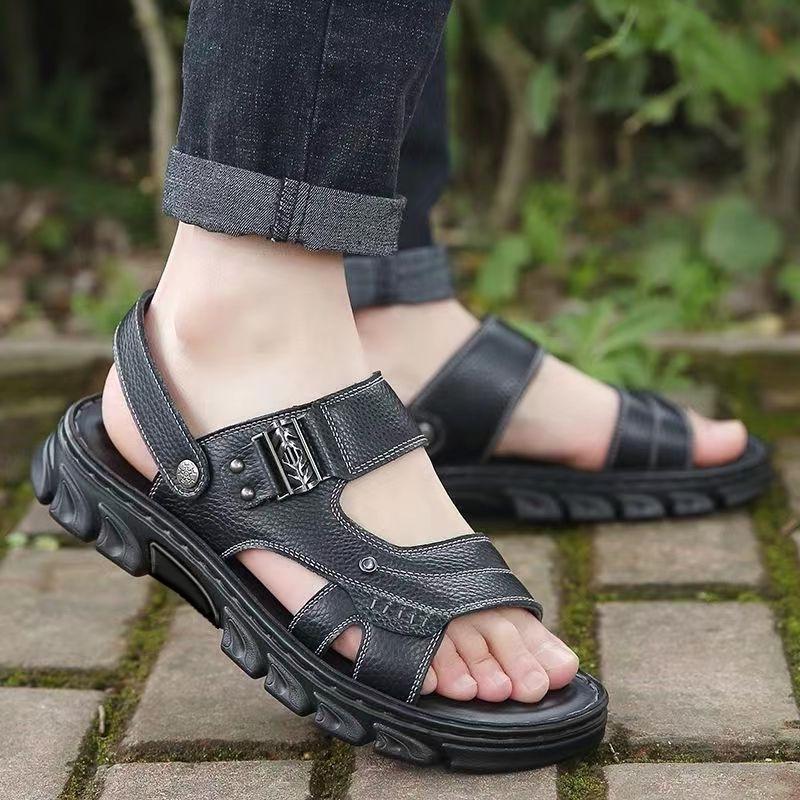 

Бесплатная доставка мужские сандалии тапочки летние мужские для выхода прочные для вождения толстая подошва нескользящие водонепроницаемые новые модели 44 чёрный