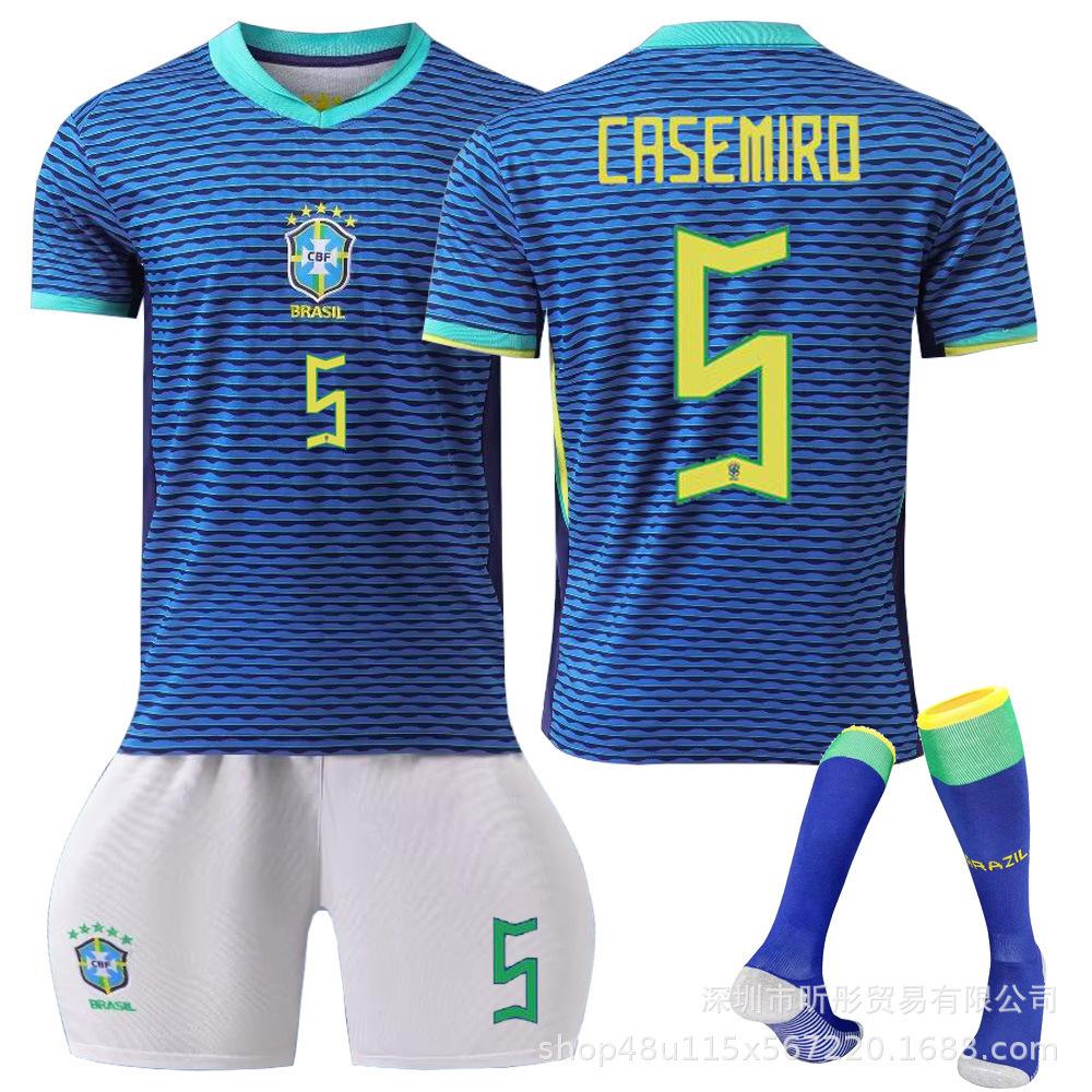 2024 Brazil Away Jersey Neymar Vinicius Adult Children Student Training Suit Men's and Women's Jerseys
