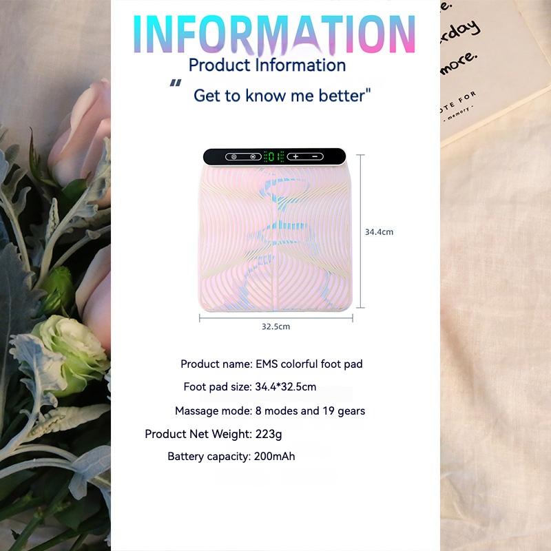Colorful EMS Microcurrent Massage Foot Pad Smart Pulse Foot Massager Home Portable Leg Beauty Instrument