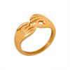 Hong Kong Retro-Style Open Ring: Unique Titanium Steel, 18K Gold, Non-Fading Women’s Jewelry