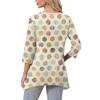 Womens Tops V-neck 3/4 Sleeve Blouses Casual Mid-length Shirts Fashion Print Tunic Tops