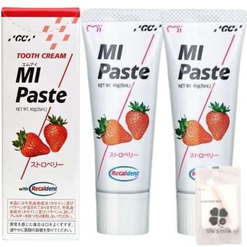 [Set of 2] GC MI Paste Strawberry 40g [Includes Life Smile Original Cotton Pad]
