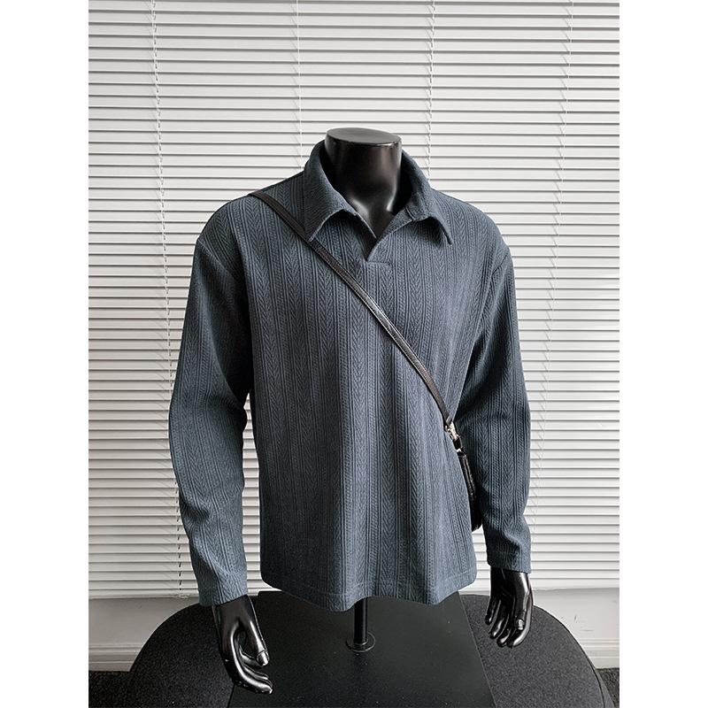 

Men s Winter Retro Wheat Ear Polo Hoodie - Fleece Lined, Textured Long Sleeve Top L 115-130 lbs