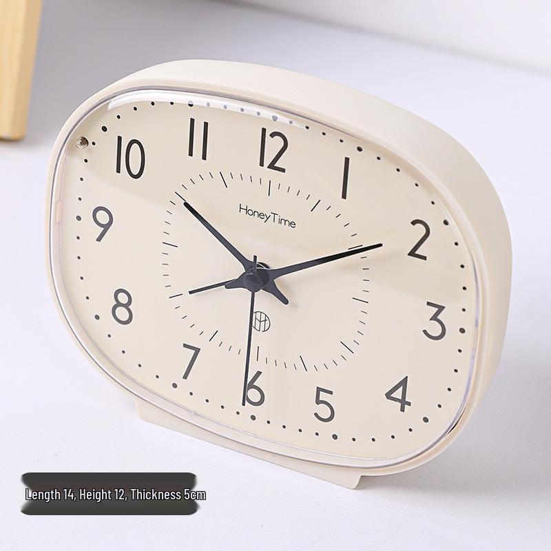 Retro Pendulum Alarm Clock - Silent Desktop Clock for Elderly and Children