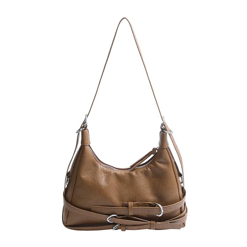 

Women s bag niche commuter tote bag 2025 new spring trend high-end large-capacity fashion shoulder armpit bag коричневый