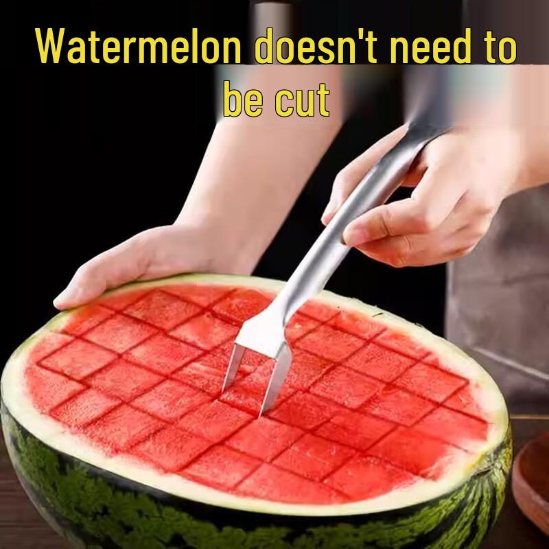 Stainless Steel Dual-Head Watermelon Slicer and Fork