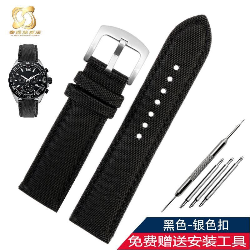 Cinturino Orologio 20 22mm Per Tag Heuer Racing F1 Car Calila seiko mido Citizen Nylon pelle di mucca Fondo Rilascio Rapido Cinturino Orologio bracciale