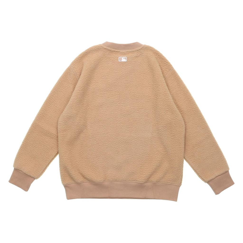 MLB Base Logo Sweatshirts Unisex Brown Crew Neck Moderate Regular 31MTF1061-43B