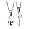 Qixi Festival Valentine's Day Couple Love Lock Key Pendant Necklace