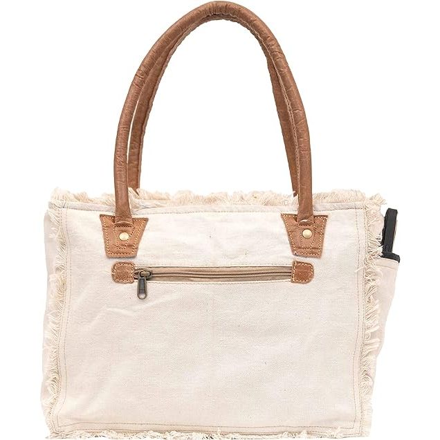 Canvas Hand Bag Upcycled Canvas & Cowhide Tote Bag Radiant Upcycled Leather Bag