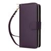 R20 For iPhone 16 Plus Case Zipper Wallet 9 Card Slots PU Leather Phone Cover