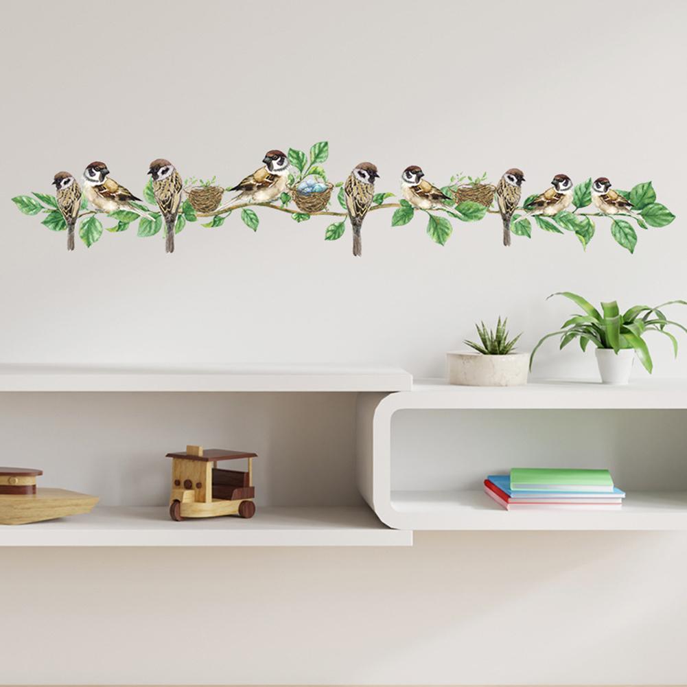Bird Vine Wall Stickers Sofa Background Vinyl Wall Art DIY Home Decoration Living Room Decal Mural PVC Removable