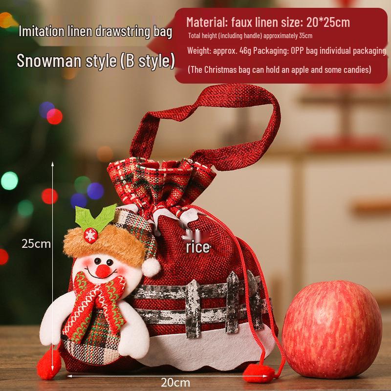 Christmas Eve Santa Gift Bag: Non-Woven Fabric Candy and Apple Small Gift Packaging