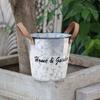 Flower Pot Metal Iron Bucket Planters Pot Metal Bucket Flower Holder with Hooks