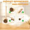 Bamboo Dish Brush Set Pot Cleaning Brush Long Handle Kitchen Dishes Scrubber Strong Decontamination Rust Removal Utensils