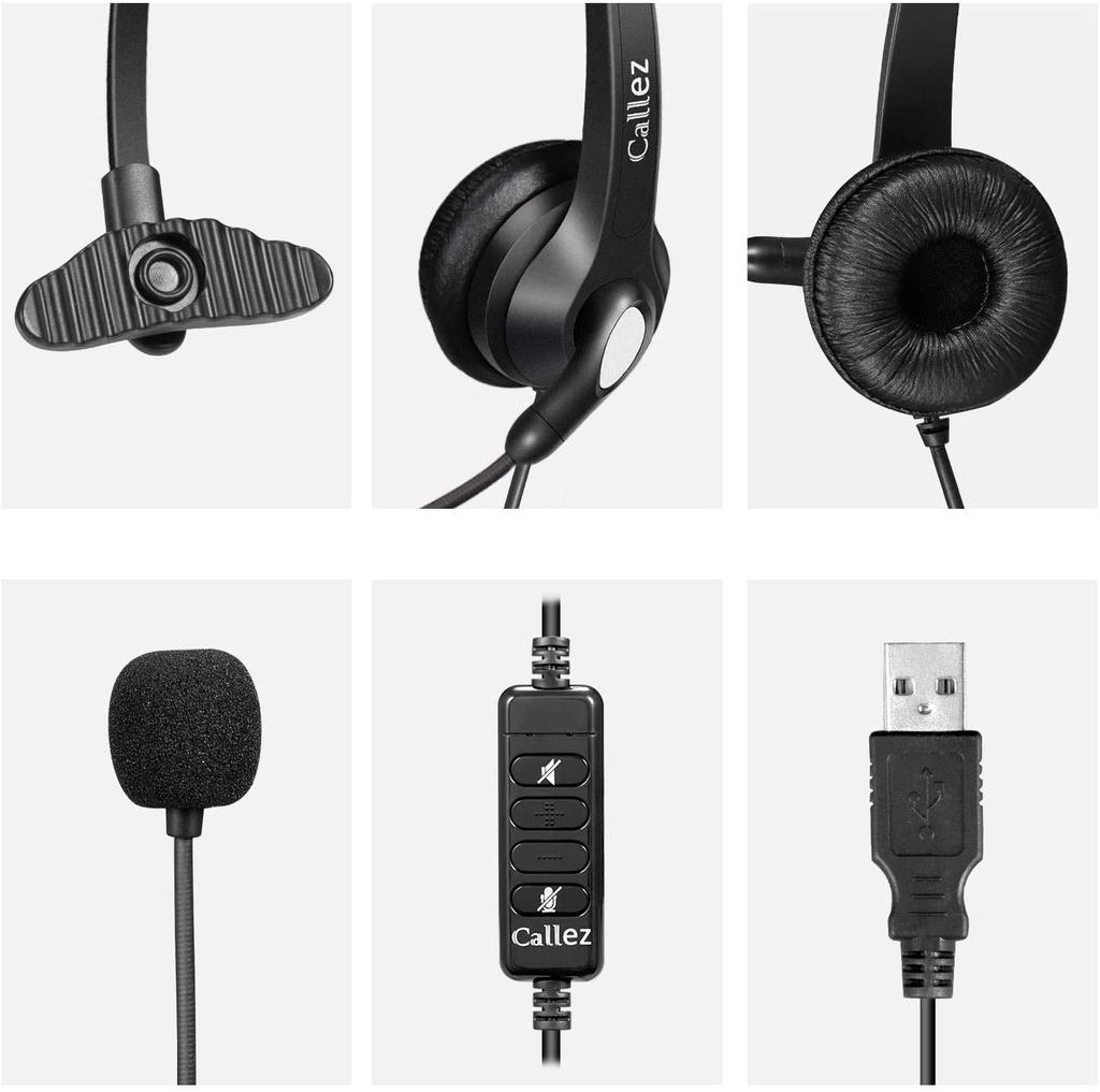 USB Single with Microphone and Audio PC Headphones for Web Remote Call and Working from Clear Ultra Eligible for Invoicing Headset, Ear,