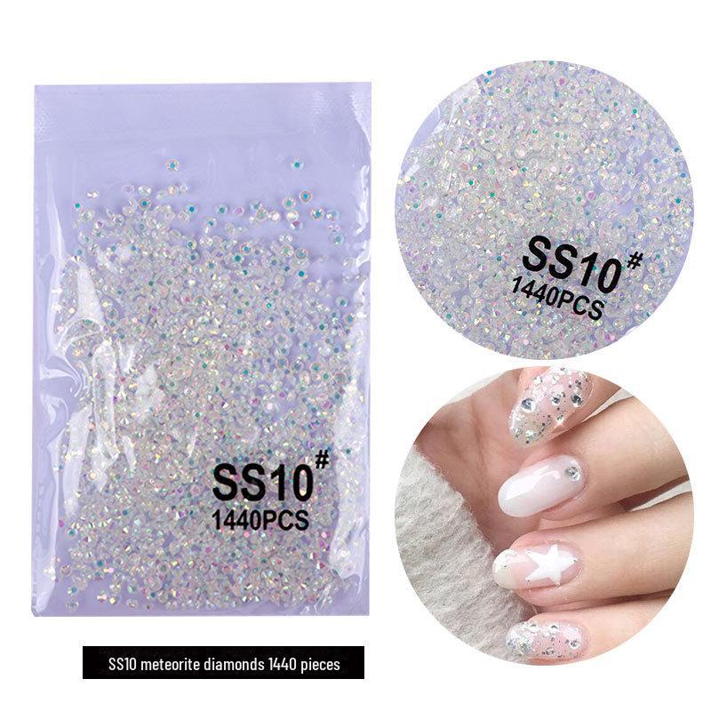 

Серебряно-белые чешские стразы AB Fantasy Color для дизайна ногтей с бриллиантами - Super Flash, с плоским дном, не опадают