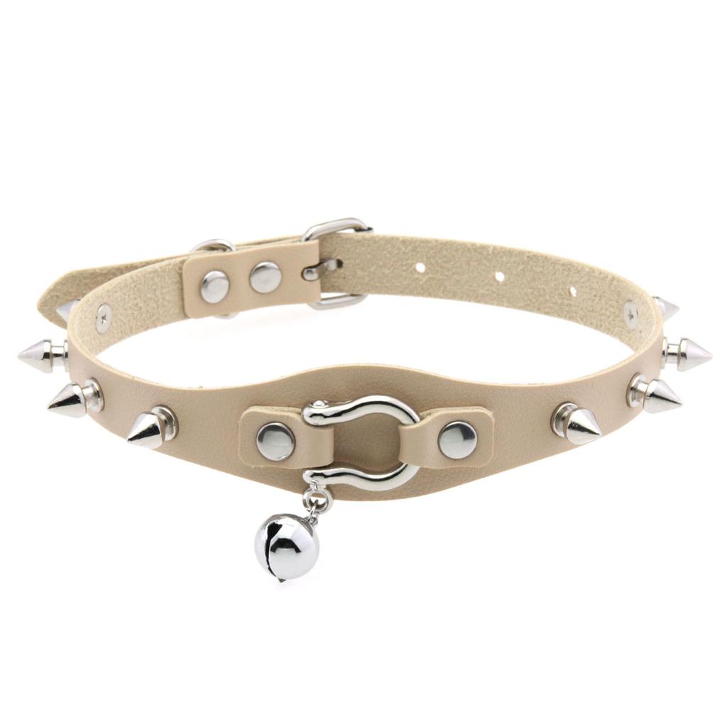 Collana girocollo nera borchiata Rivetto Borchia Punk Rock Campanellino Ecopelle Gotico Collare Donna Chocker Ragazze Harajuku Costume Gioiello Gotico