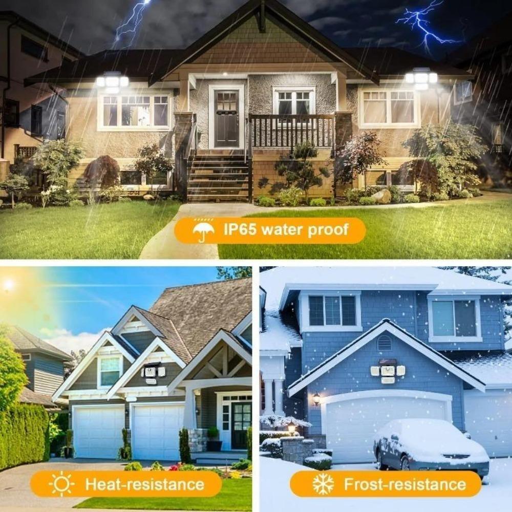333LED Solar Light 333led IP44 Waterproof Outdoor Indoor Solar Garden Lamp With Adjustable Head Wide Lighting Angle With 3 Mode