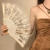 Chinese Style Folding Fan Lace Dance Fan Photo Props Embroidered Decorative Hand Fan Ornament Wedding Party Favor Gift