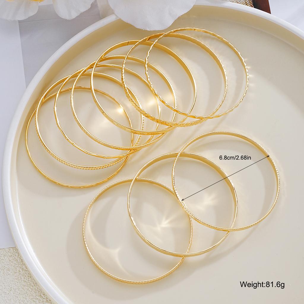 10pcs Fashion Star Heart Pattern Open Bangle Set For Women Geometric Multi-Element Design Bracelets Daily Wear Vacation Jewelry