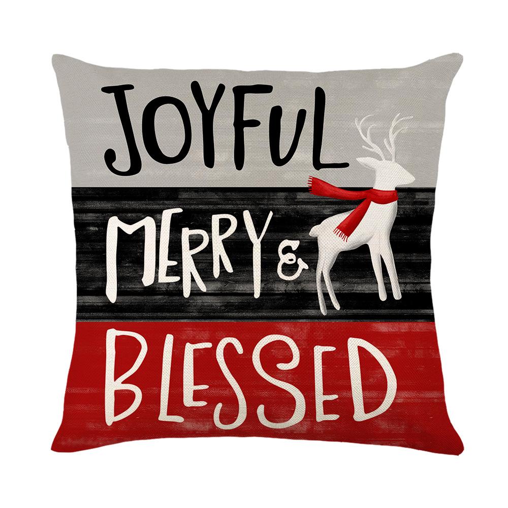 Christmas Pillow Cover for Home Sofa Atmosphere Printed Pillow Cover Christmas Cushion Cover New Style