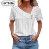 Women's Fashion Casual Solid Color Print Short Sleeve Blouses & Shirts