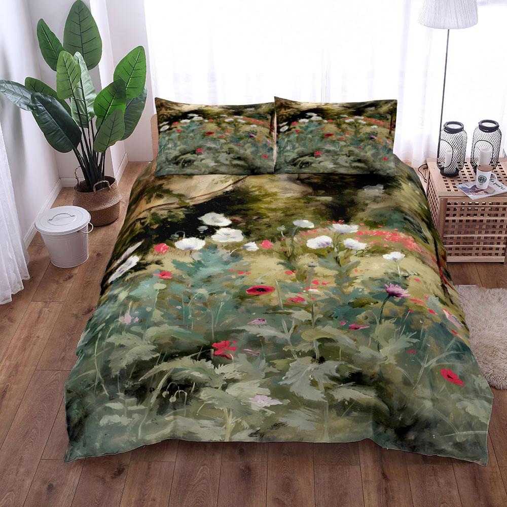 

Традиционный комплект постельного белья с изображением птиц и цветов в пастельных тонах, размер King Queen Double Full Twin Single Size 140x210cm