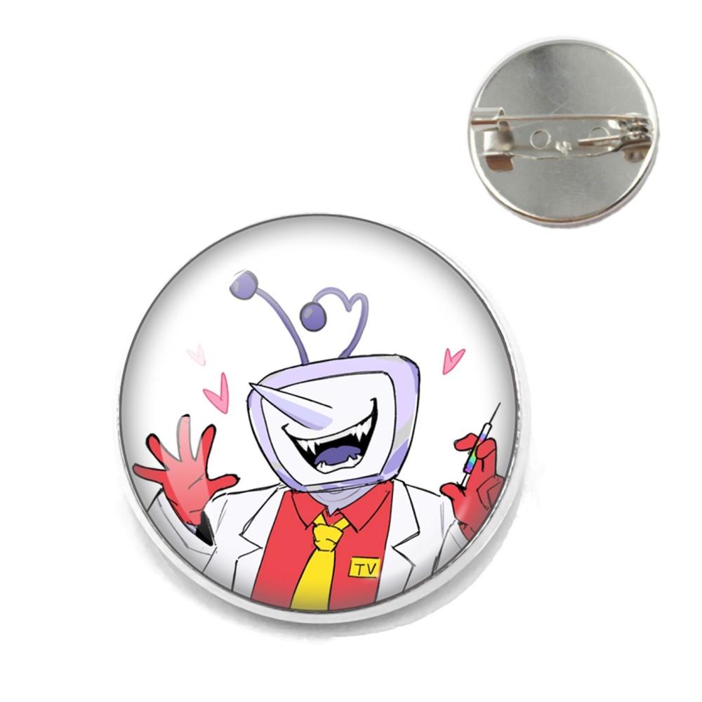 Deltarune Game Character Funny Meme Metal PinsTenna Glass Brooch Badges Accessories Pins Gamer Fans Friends Jewelry Gift