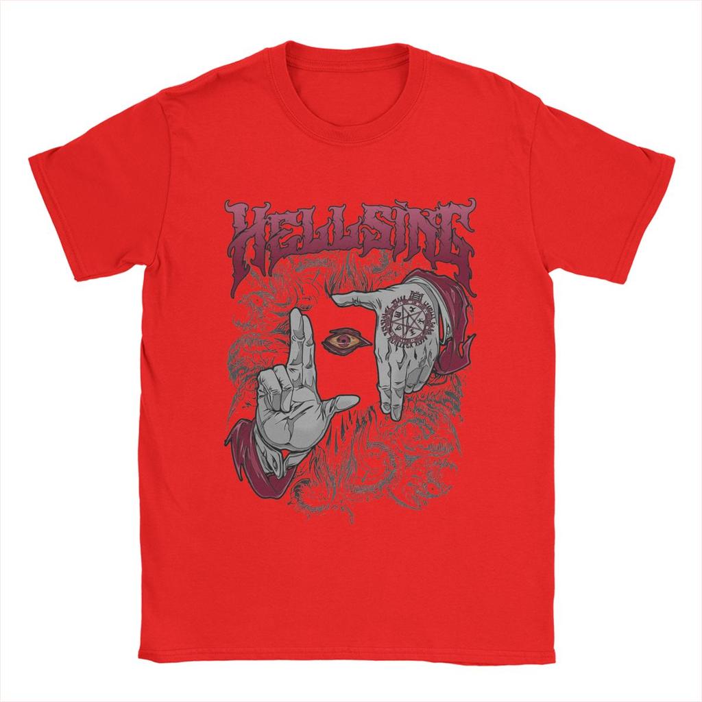 Hellsing Mörkgotiska Herr T-shirts Anime Nyhet T-shirts Kortärmad Rundhals T-shirt 100% Bomull Grafiska Kläder